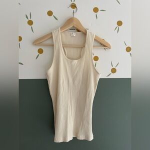 Wilfred Cream Ribbed Tank Top